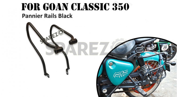 Fit For Royal Enfield Goan Classic 350 Pannier Mounting Rails Black - SPAREZO